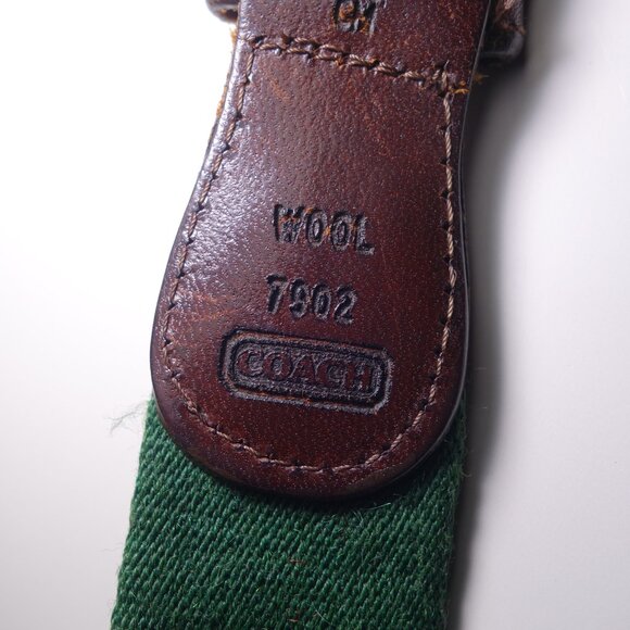 Vintage Coach Wool & Leather Stripe Belt, Size 38/95 - Picture 16 of 16